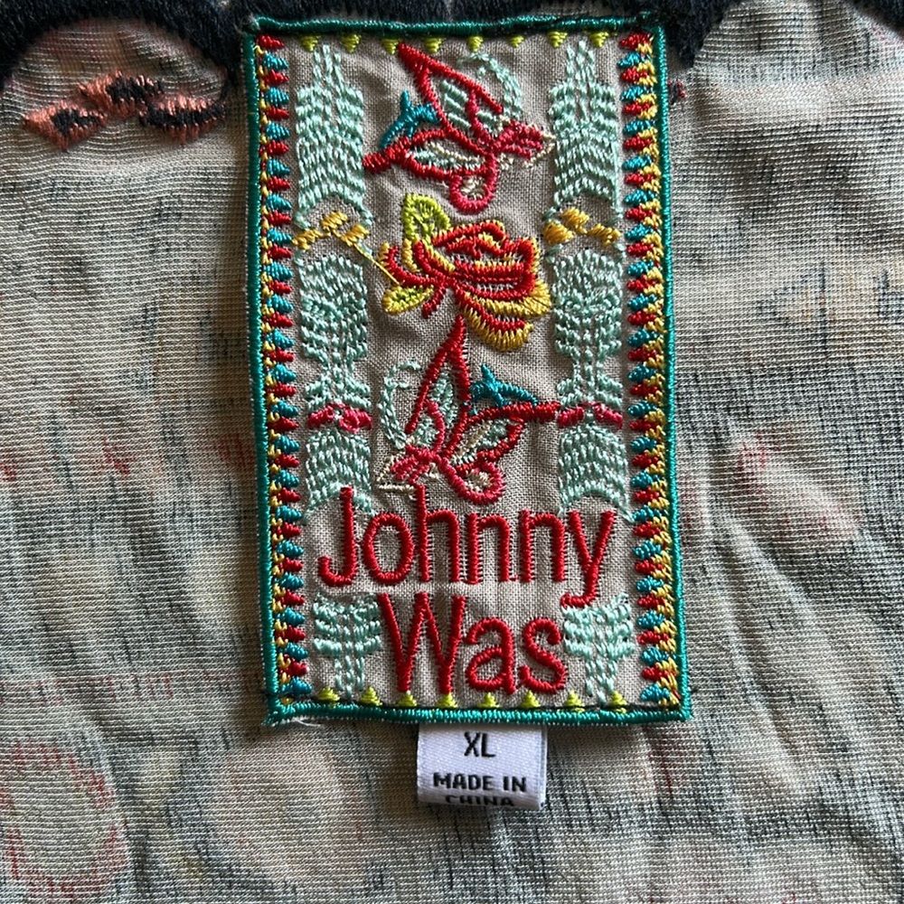 Johnny Was Multicolor Velvet Floral Embroidered Blouse - Picture 9 of 15